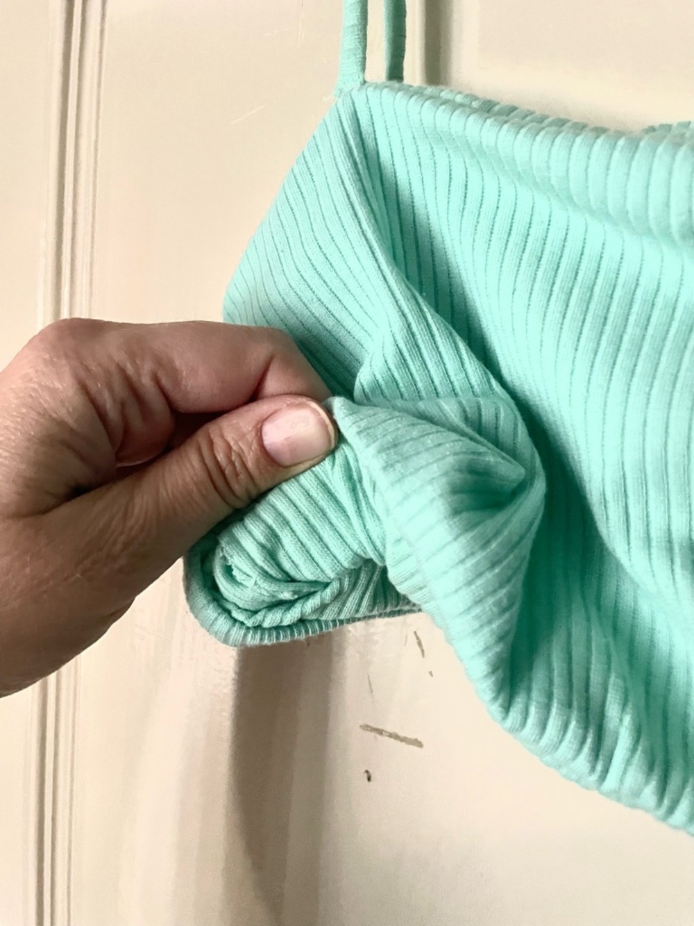 FARM Rio Mint Ribbed Spaghetti-Strap Crop Top - Picture 7 of 7